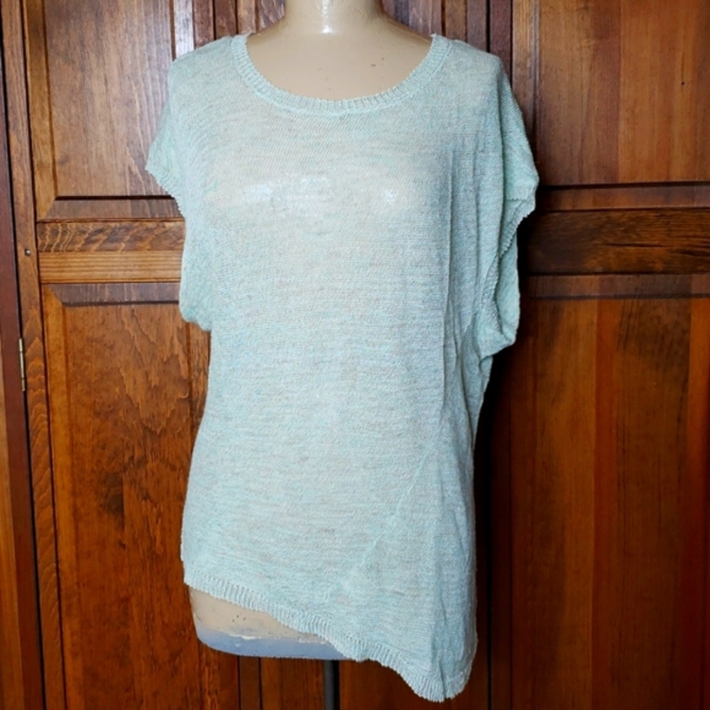 Free People NWOT Linen Oversized Asymmetrical Muscle Sweater Sz XS